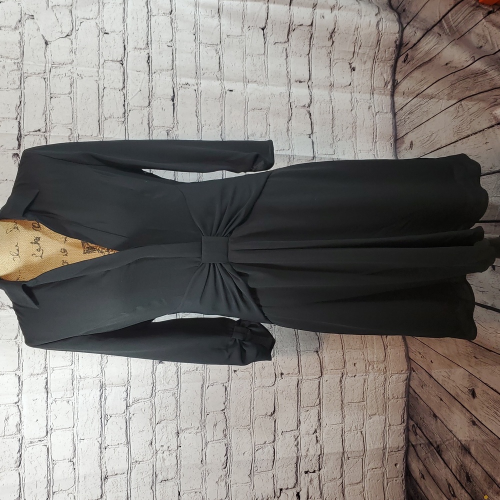 BCBGMaxAzria Black Midi 3/4 Sleeve Dress Size 6